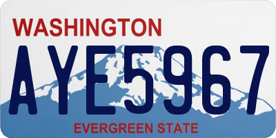 WA license plate AYE5967
