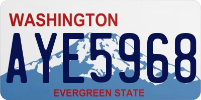 WA license plate AYE5968