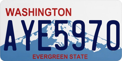 WA license plate AYE5970