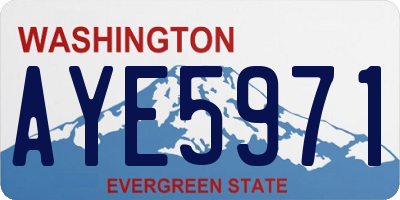 WA license plate AYE5971