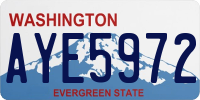 WA license plate AYE5972