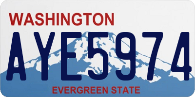 WA license plate AYE5974