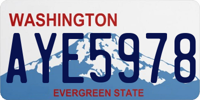 WA license plate AYE5978