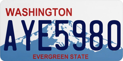 WA license plate AYE5980