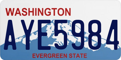 WA license plate AYE5984