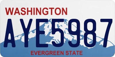 WA license plate AYE5987