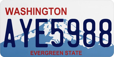 WA license plate AYE5988