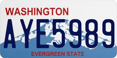 WA license plate AYE5989