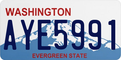 WA license plate AYE5991