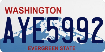 WA license plate AYE5992