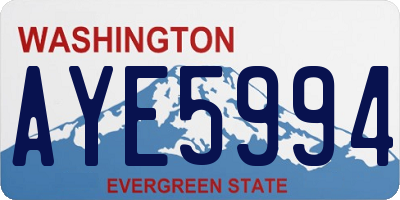 WA license plate AYE5994