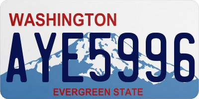 WA license plate AYE5996