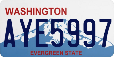 WA license plate AYE5997