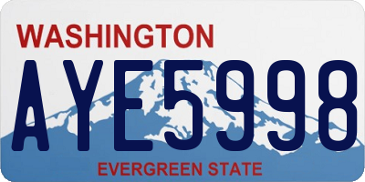 WA license plate AYE5998