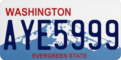 WA license plate AYE5999