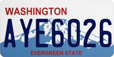 WA license plate AYE6026