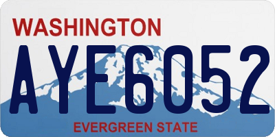 WA license plate AYE6052