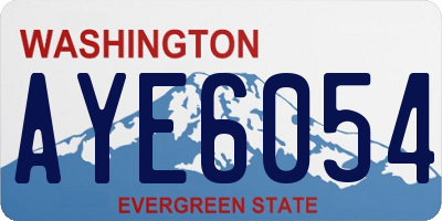 WA license plate AYE6054