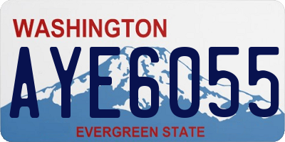 WA license plate AYE6055