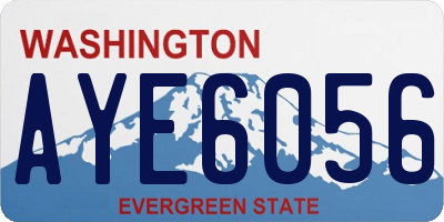 WA license plate AYE6056