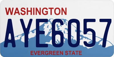 WA license plate AYE6057