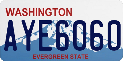 WA license plate AYE6060