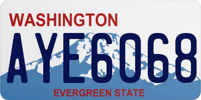 WA license plate AYE6068