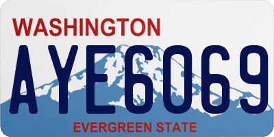 WA license plate AYE6069