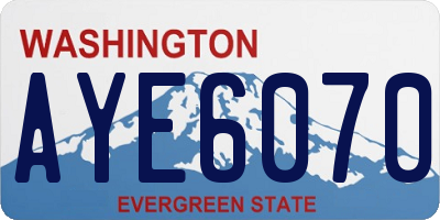 WA license plate AYE6070