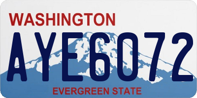 WA license plate AYE6072