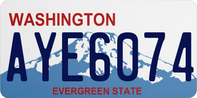 WA license plate AYE6074