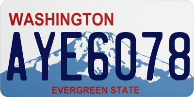 WA license plate AYE6078