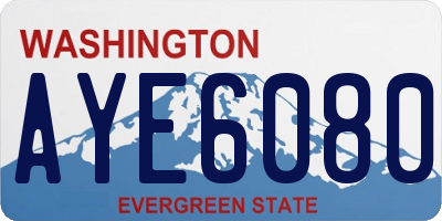 WA license plate AYE6080