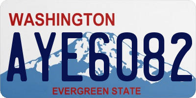 WA license plate AYE6082