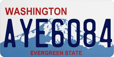 WA license plate AYE6084