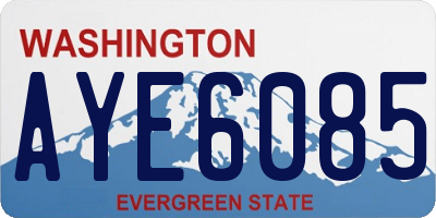 WA license plate AYE6085