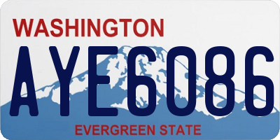 WA license plate AYE6086