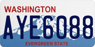 WA license plate AYE6088