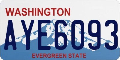 WA license plate AYE6093