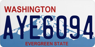 WA license plate AYE6094