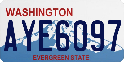 WA license plate AYE6097