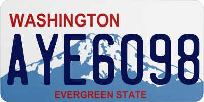 WA license plate AYE6098