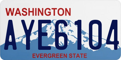 WA license plate AYE6104