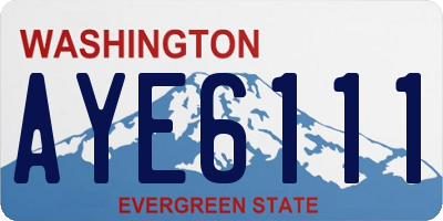 WA license plate AYE6111