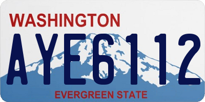 WA license plate AYE6112