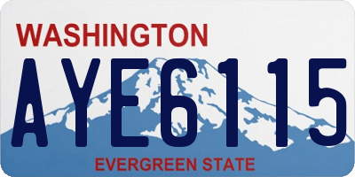 WA license plate AYE6115