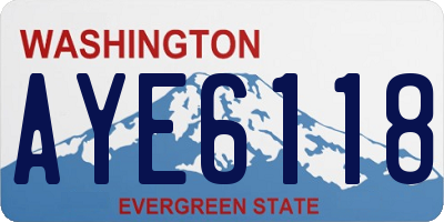 WA license plate AYE6118