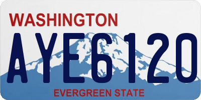 WA license plate AYE6120