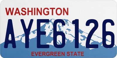 WA license plate AYE6126