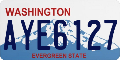 WA license plate AYE6127